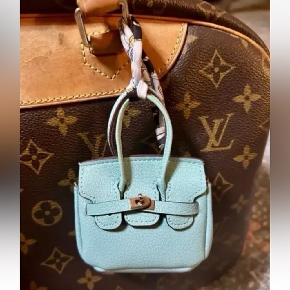 NEW Bag Charm Micro Mini Handbag Shape Charm/ Keychain Pouch Light Blue - Picture 2 of 11